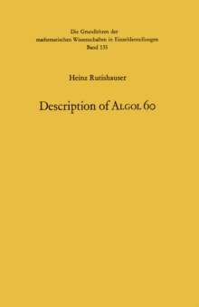 Handbook for Automatic Computation : Volume I * Part a