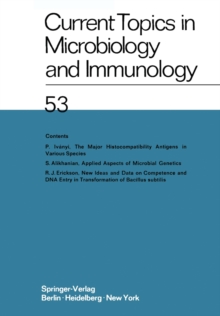 Current Topics in Microbiology and Immunology : Ergebnisse der Mikrobiologie und Immunitatsforschungs