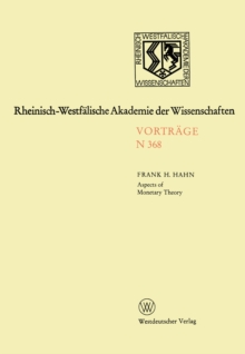 Aspects of Monetary Theory : 352. Sitzung am 5. Oktober 1988 in Dusseldorf