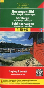 Norway South - Oslo - Bergen - Stavanger Sheet 1 Road Map 1:250 000, Sheet map, folded Book Norway South - Oslo - Bergen - Stavanger Sheet 1 Road Map 1:250 000, Sheet map, folded Book