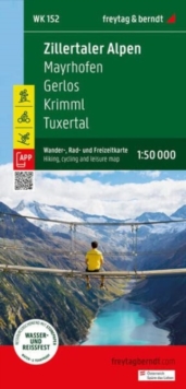 Zillertal Alps, hiking, cycling and leisure map