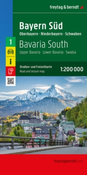 Bavaria South Road and Leisure Map : Upper Bavaria - Lower Bavaria - Swabia