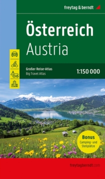 Austria Big Travel Atlas 1:150,000 Hardback : with camping and caravanning