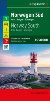 Norway South Road and Leisure Map : Oslo - Bergen - Stavanger
