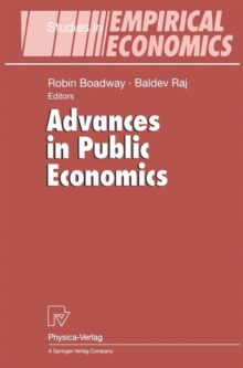 Advances in Public Economics, Hardback Book Advances in Public Economics, Hardback Book