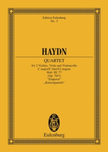 String Quartet C major, Emperor : Erdody-Quartet, No. 3, op. 76/3, Hob. III: 77