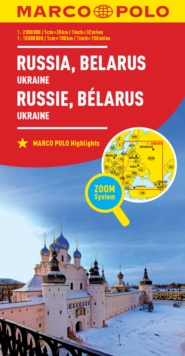 Russia and Belarus Marco Polo Map : Also shows Ukraine