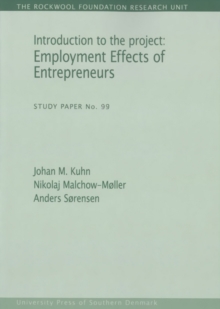 Introduction to the Project : Employment Effects of Entrepreneurs, Paperback Book Introduction to the Project : Employment Effects of Entrepreneurs, Paperback Book