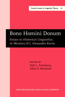 Bono Homini Donum : Essays in Historical Linguistics, in Memory of J. Alexander Kerns. (2 volumes)