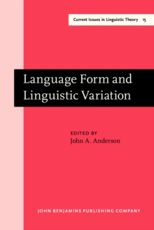 Language Form and Linguistic Variation : Papers dedicated to Angus McIntosh