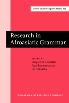 Research in Afroasiatic Grammar : Papers from the Third conference on Afroasiatic Languages, Sophia Antipolis, 1996