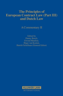 The Principles of European Contract Law (Part III) and Dutch Law : A Commentary II