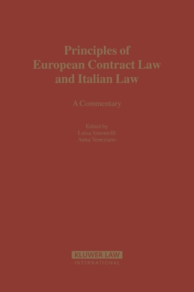 Principles of European Contract Law and Italian Law