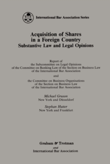 Acquisition of Shares in a Foreign Country : Substantive Law and Legal Opinions