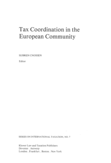 Tax Coordination in the European Community