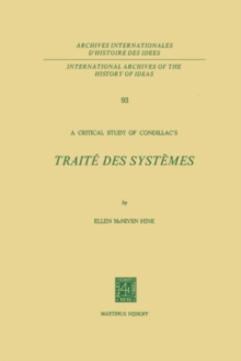 A Critical Study of Condillac's : Traite des Systemes