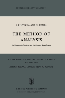 The Method of Analysis : Its Geometrical Origin and Its General Significance