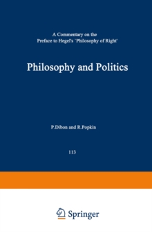 Philosophy and Politics : A Commentary on the Preface to Hegel's Philosophy of Right