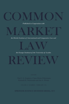 Common Market Law Review : Sijthoff Award 1978 European Law Essay