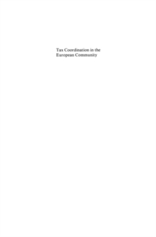 Tax Coordination in the European Community