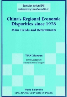 China's Regional Economic Disparities Since 1978: Main Trends And Determinants