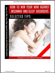 How To Win War Against Insomnia And Sleep Disorders