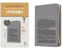 Biblia ultrafina NTV, letra grande de ziper con Filament (SentiPiel, Gris, Letra Roja)