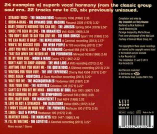 Soul in Harmony: Vocal Groups 1965-1977, CD / Album Cd