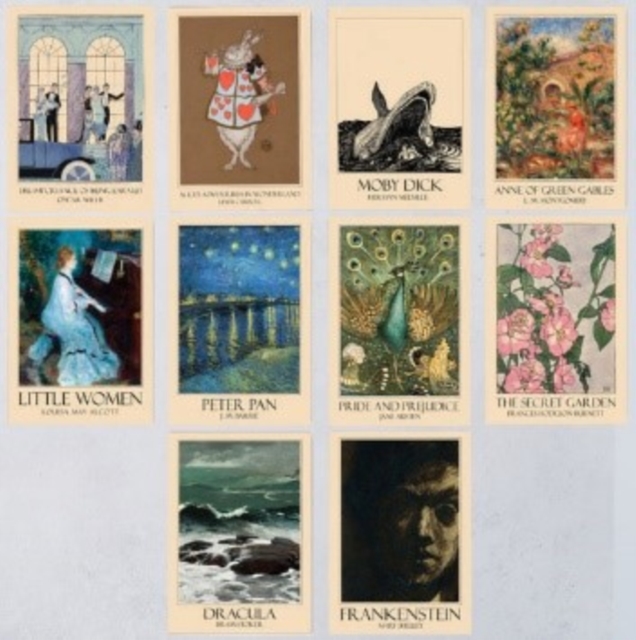 Literary Art - 10 Postcards, Paperback Book