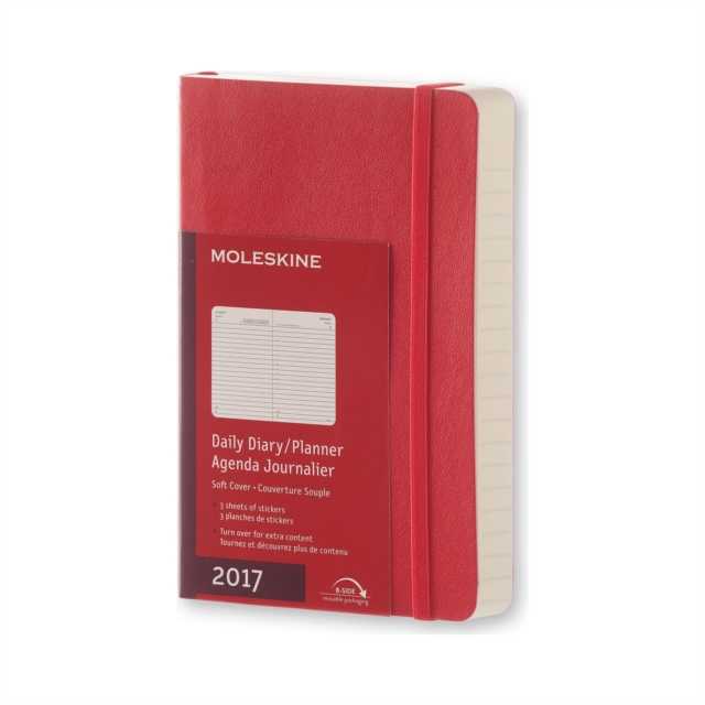 2017 MOLESKINE SCARLET RED POCKET DAILY, Notebook / blank book Book
