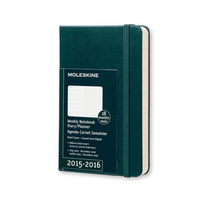 2016 Moleskine Tide Green Pocket Weekly Notebook 18 Months Hard, Diary Merchandise