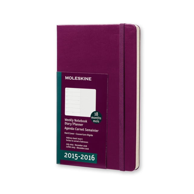 2016 Moleskine Mauve Purple Large Weekly Notebook 18 Months Hard, Diary Merchandise