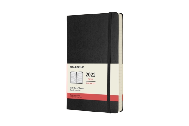 Moleskine 2022 12-Month Daily Large Hardcover Notebook : Black, Paperback Book