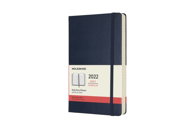 Moleskine 2022 12-Month Daily Large Hardcover Notebook : Sapphire Blue, Paperback Book