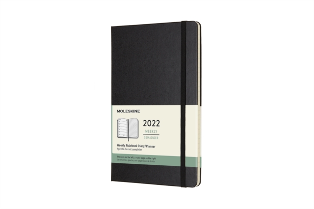 Moleskine 2022 12-Month Weekly Large Hardcover Notebook : Black, Paperback Book