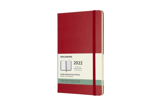 Moleskine 2022 12-Month Weekly Large Hardcover Notebook : Scarlet Red, Paperback Book