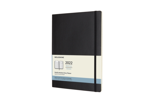 Moleskine 2022 12-Month Monthly Extra Large Softcover Notebook : Black, Paperback Book