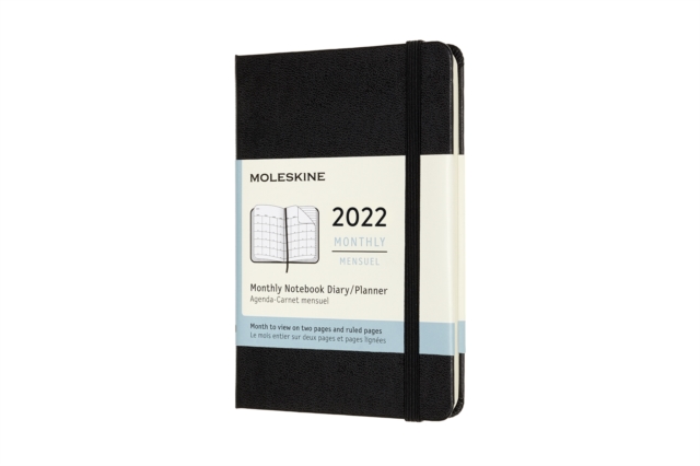 Moleskine 2022 12-Month Monthly Pocket Hardcover Notebook : Black, Paperback Book