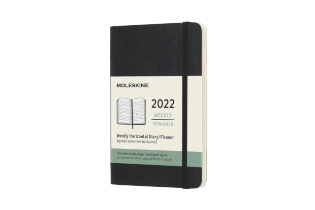 Moleskine 2022 12-Month Weekly Pocket Softcover Horizontal Notebook : Black, Paperback Book