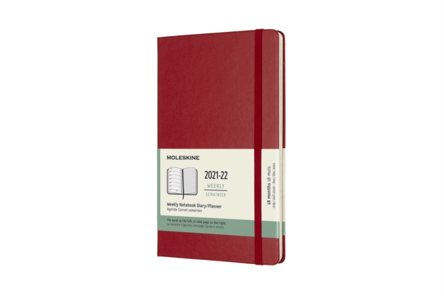 Moleskine 2022 18-Month Weekly Large Hardcover Notebook : Scarlet Red, Diary Book