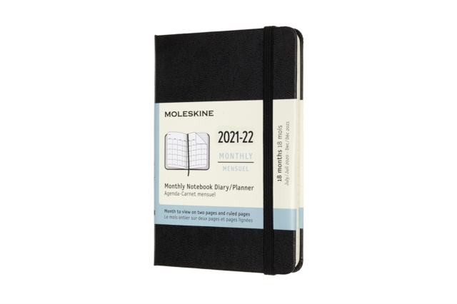 Moleskine 2022 18-Month Monthly Pocket Hardcover Notebook : Black, Paperback Book