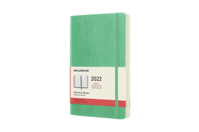Moleskine 2022 12-Month Daily Large Softcover Notebook : Ice Green, Paperback Book