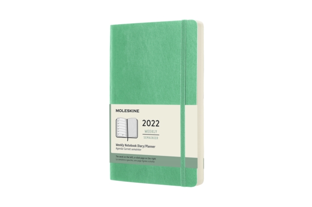 Moleskine 2022 12-Month Weekly Large Softcover Notebook : Ice Green, Paperback Book
