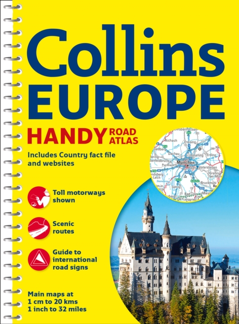 Collins Handy Road Atlas Europe, Spiral bound Book