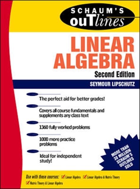 Schaum's Outline of Theory and Problems of Linear Algebra, Paperback Book