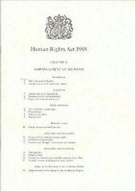 Human Rights Act 1998 : Elizabeth II. Chapter 42, Paperback / softback Book