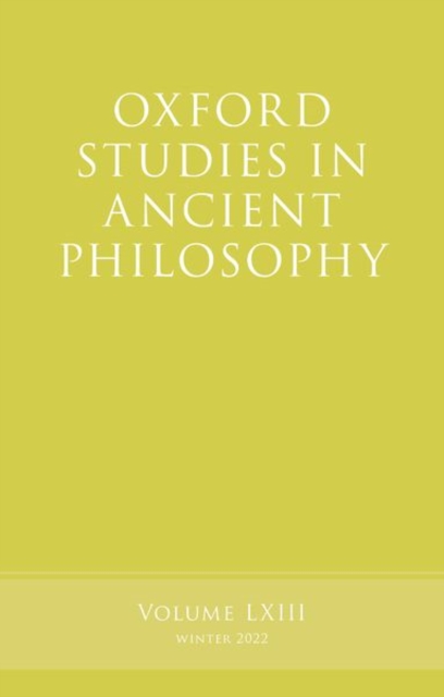 Oxford Studies in Ancient Philosophy, Paperback / softback Book