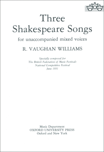 Three Shakespeare Songs, Sheet music Book