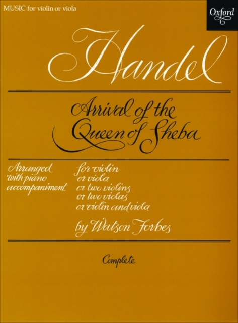 Arrival of the Queen of Sheba, Sheet music Book