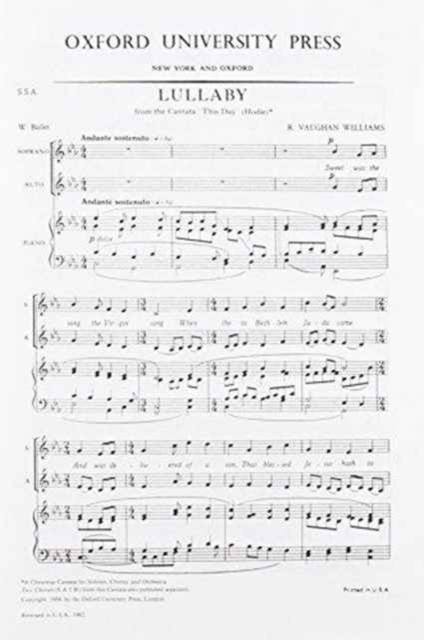 Lullaby from 'Hodie', Sheet music Book